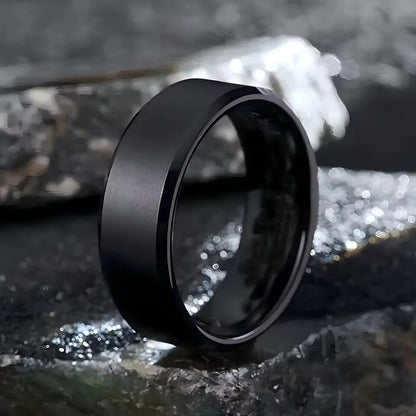Fashion Stainless Steel BlackCharm Jewelry Ring