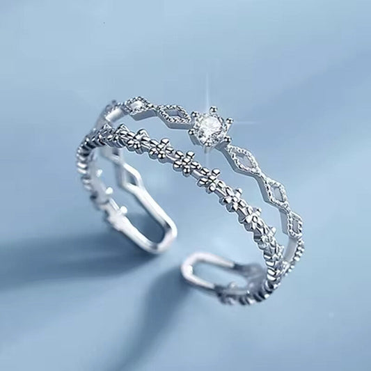 925 Sterling Silver Flower Lace Ring