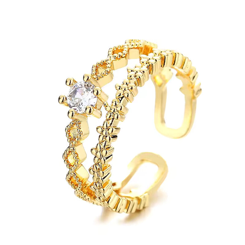 925 Sterling Silver Flower Lace Ring